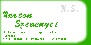 marton szemenyei business card
