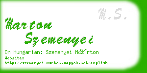 marton szemenyei business card